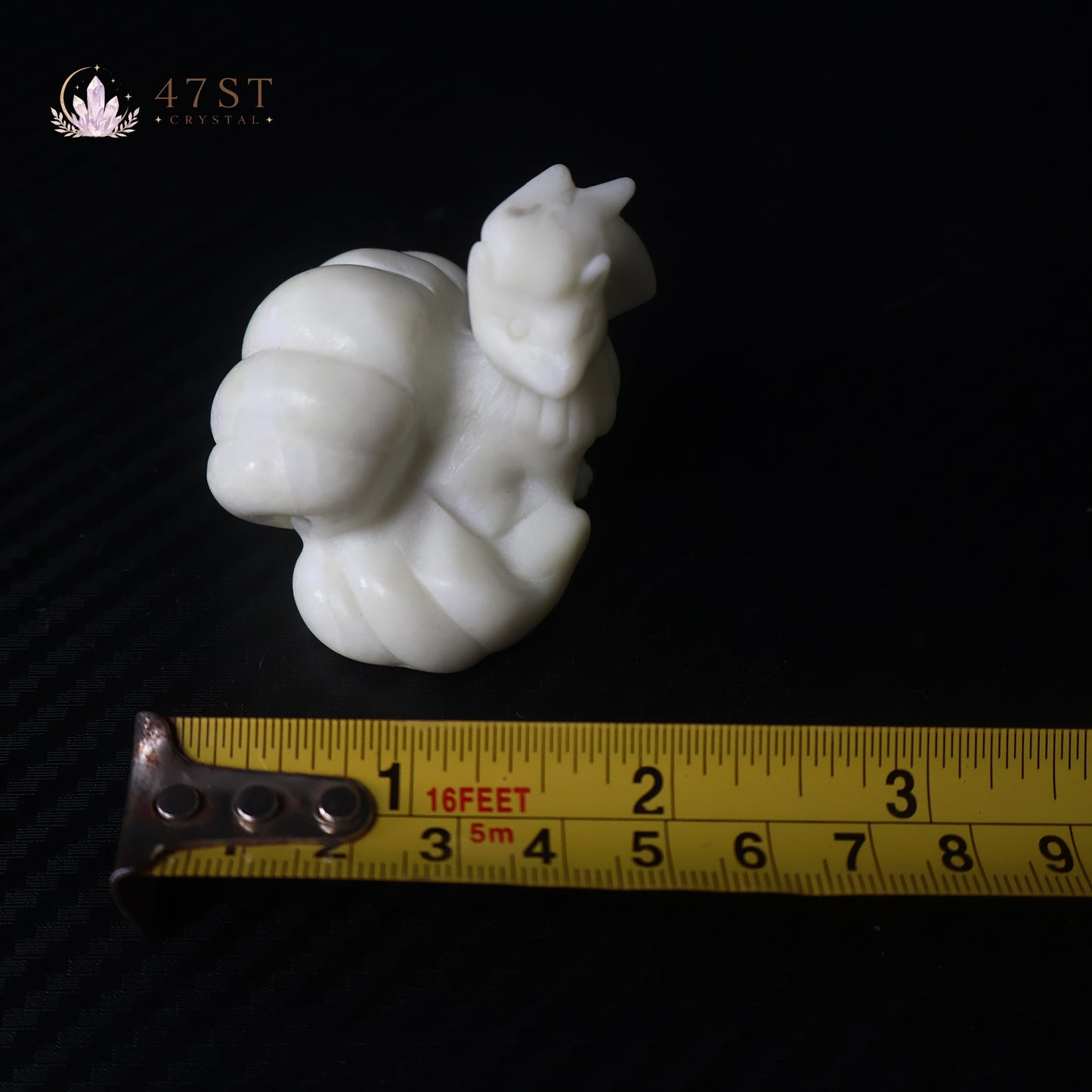 White Jade Ninetales Carving