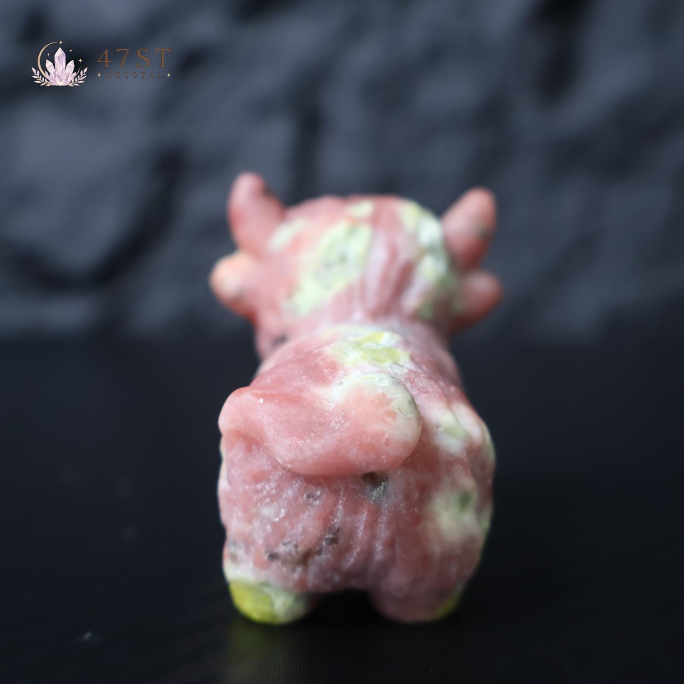 Red Plum Blossom Jasper Highland Cow