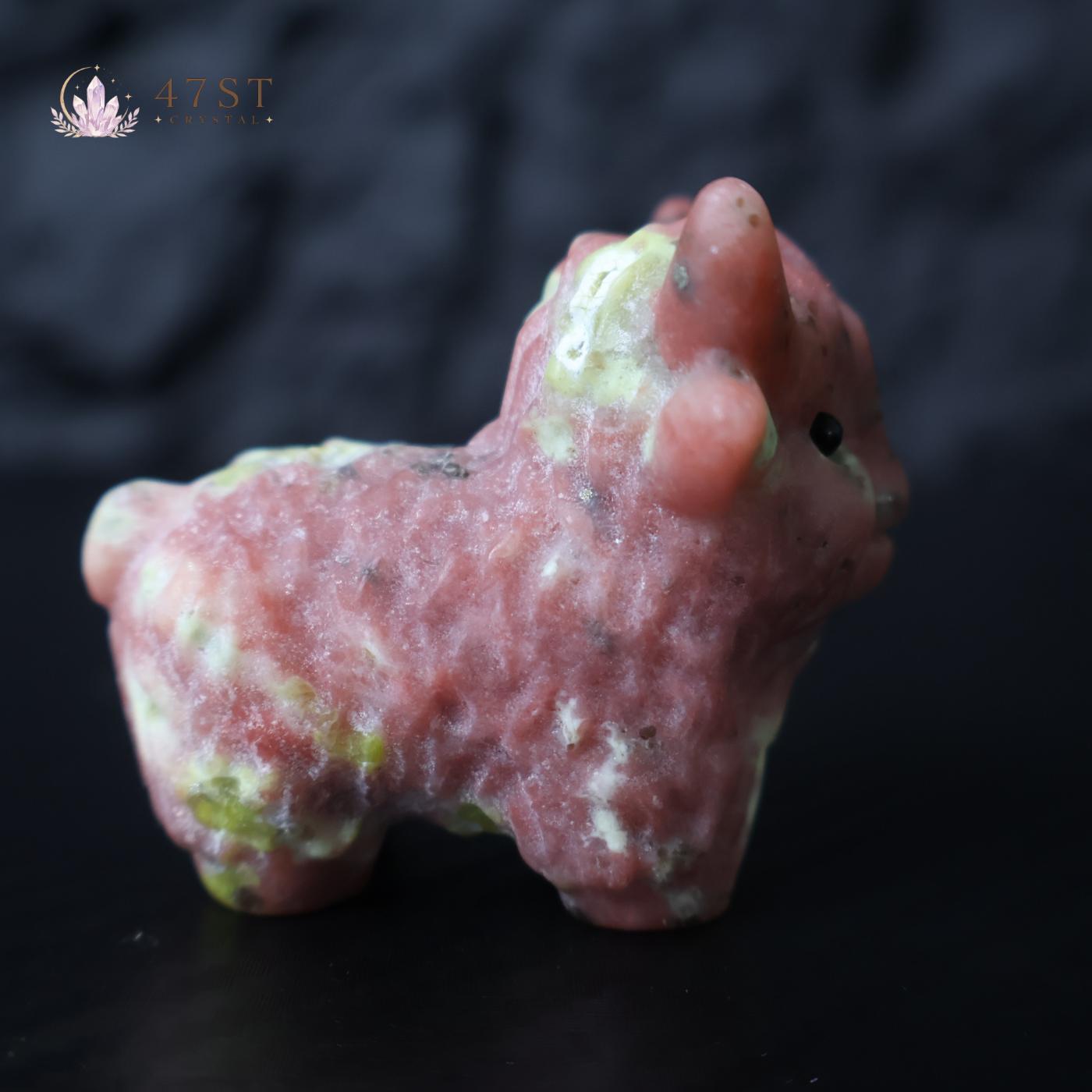 Red Plum Blossom Jasper Highland Cow