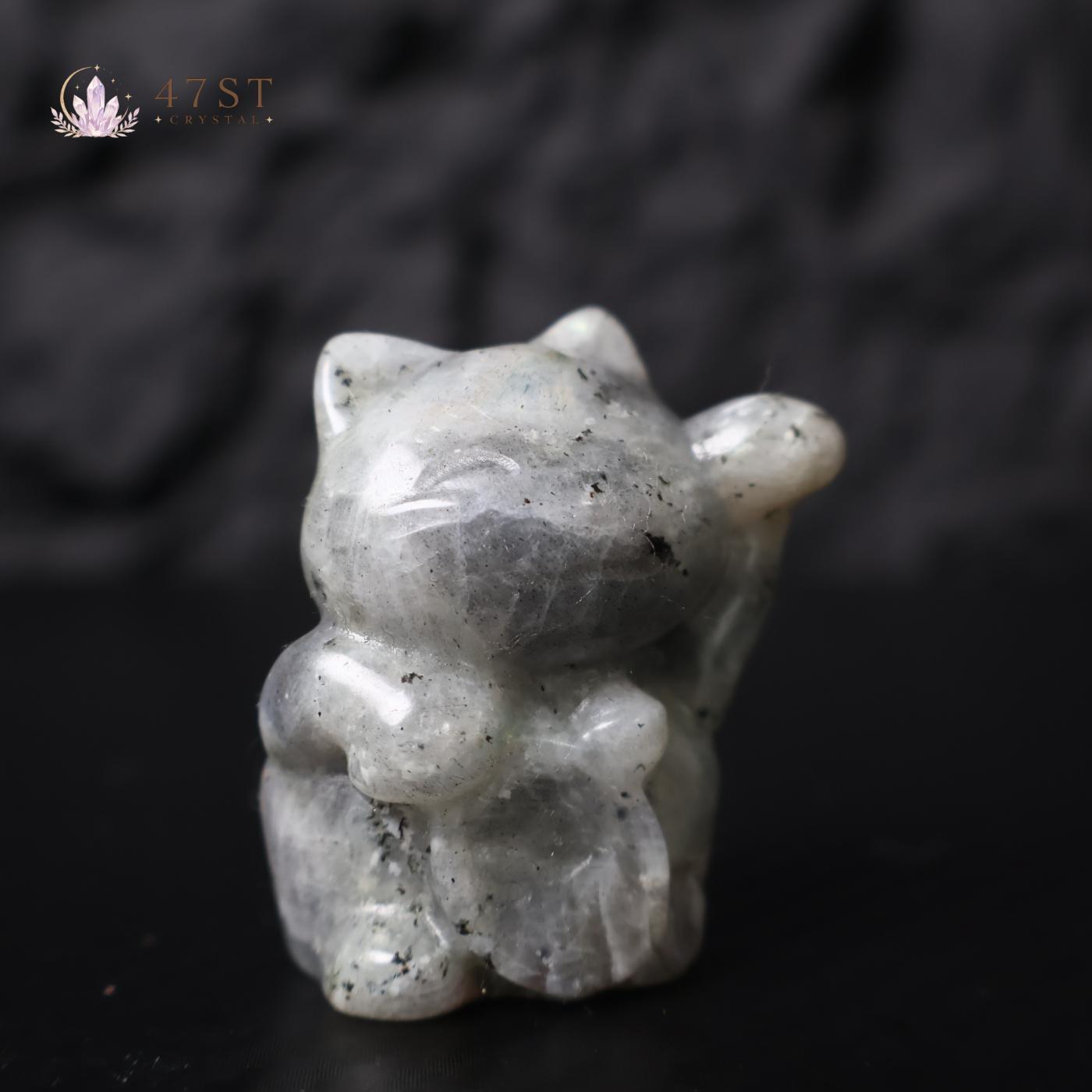 Labradorite Lucky Cat