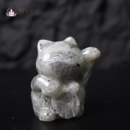 Labradorite Lucky Cat