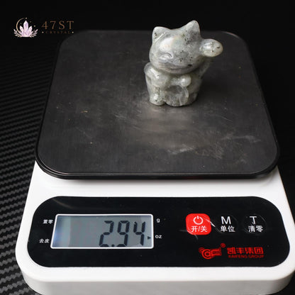 Labradorite Lucky Cat