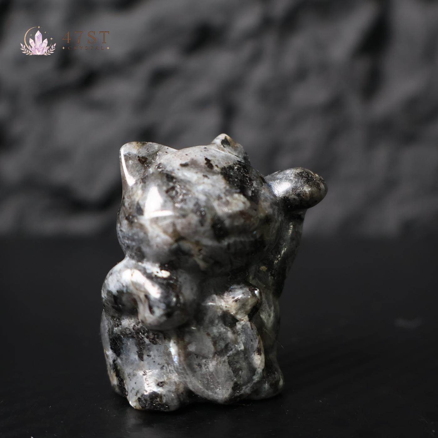 Larvikite Lucky Cat