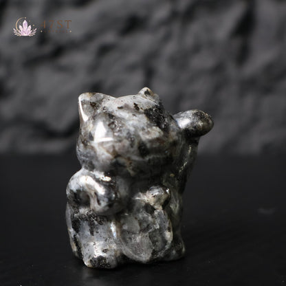 Larvikite Lucky Cat