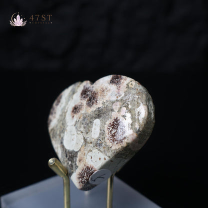 Green Flower Jasper Heart