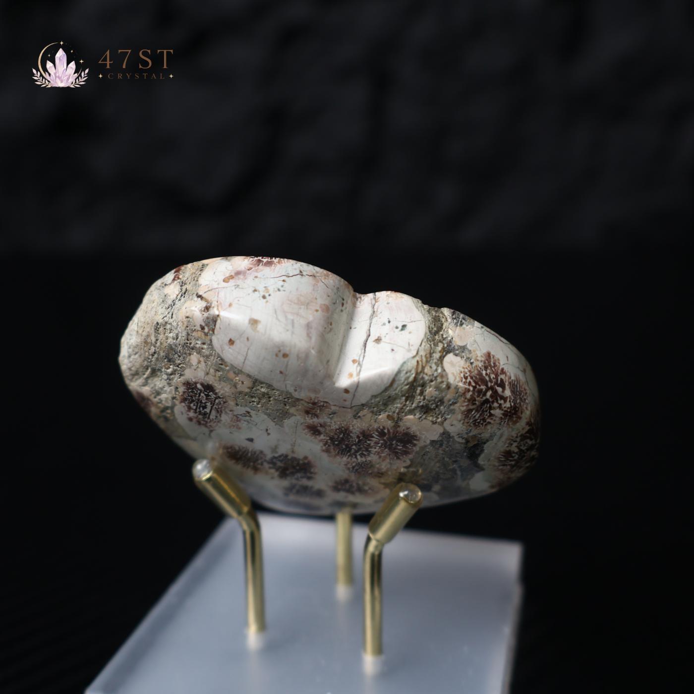 Green Flower Jasper Heart