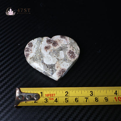 Green Flower Jasper Heart