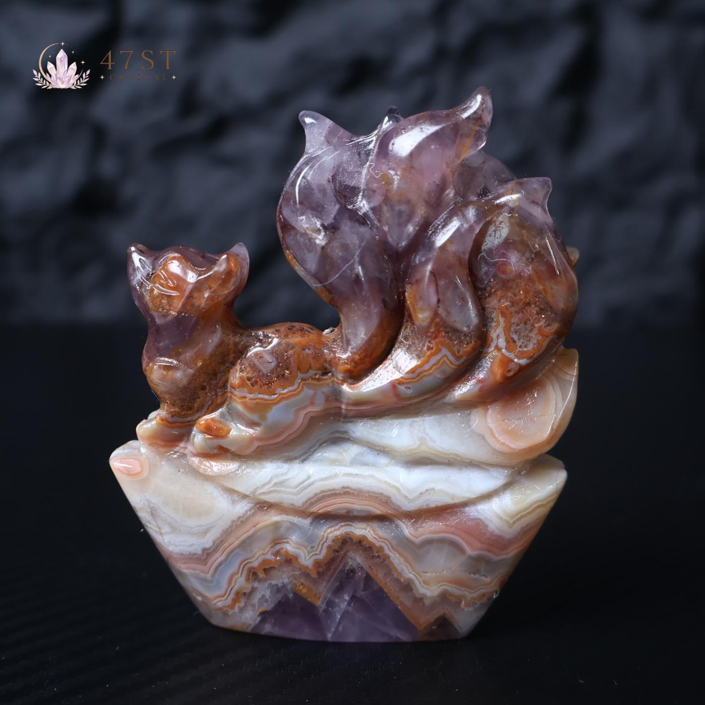 Amethyst Agate Nine-Tailed Fox