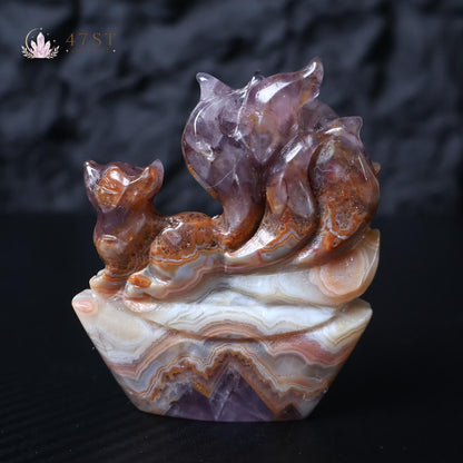 Amethyst Agate Nine-Tailed Fox