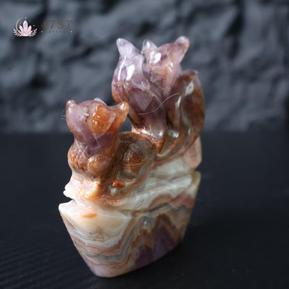 Amethyst Agate Nine-Tailed Fox