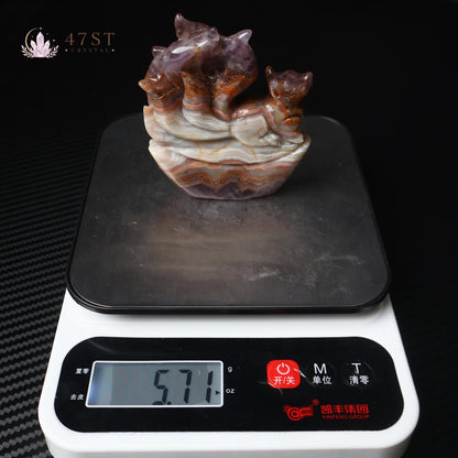 Amethyst Agate Nine-Tailed Fox