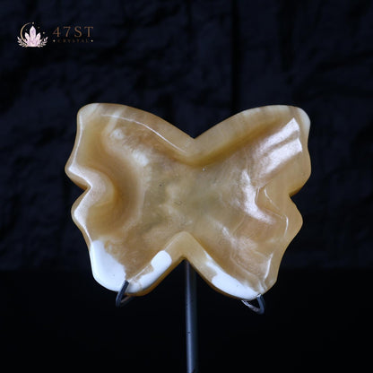 Orange Calcite Butterfly Bowl