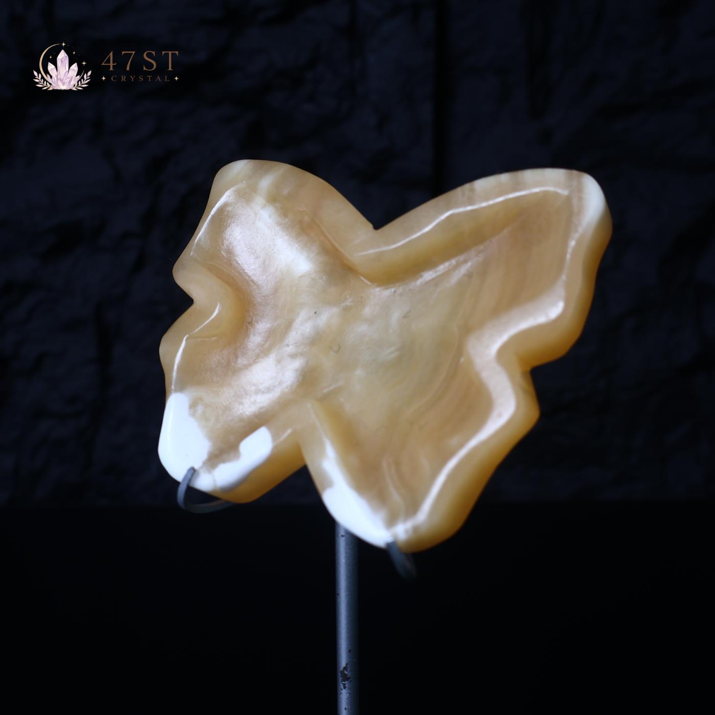 Orange Calcite Butterfly Bowl
