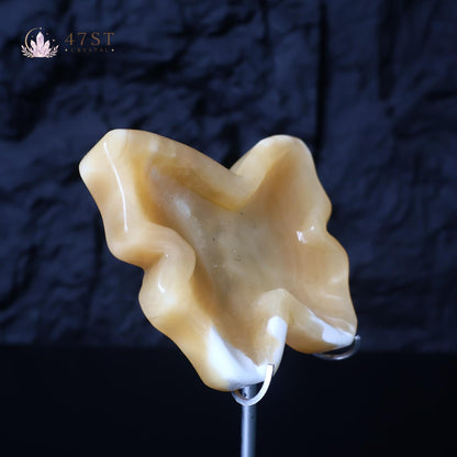 Orange Calcite Butterfly Bowl
