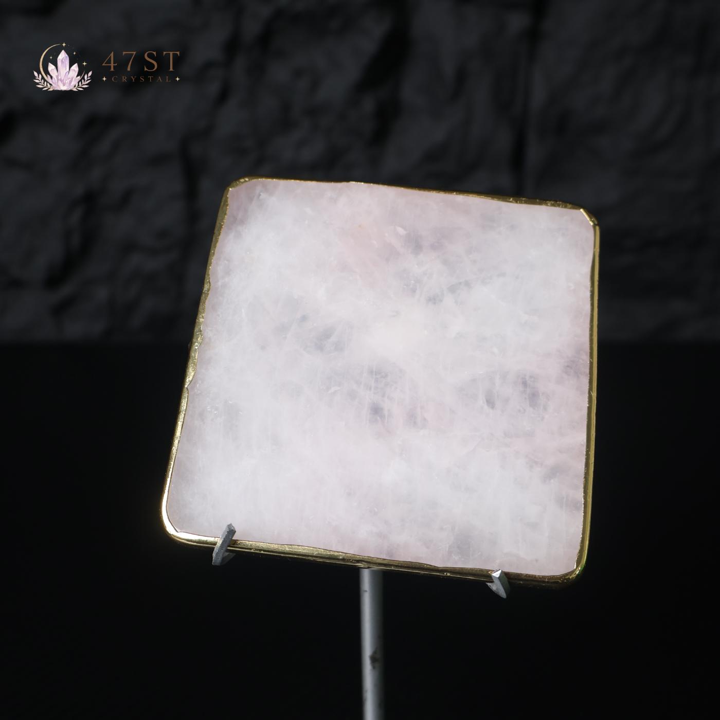 Rose Quartz Square Slice