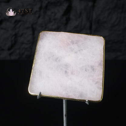 Rose Quartz Square Slice