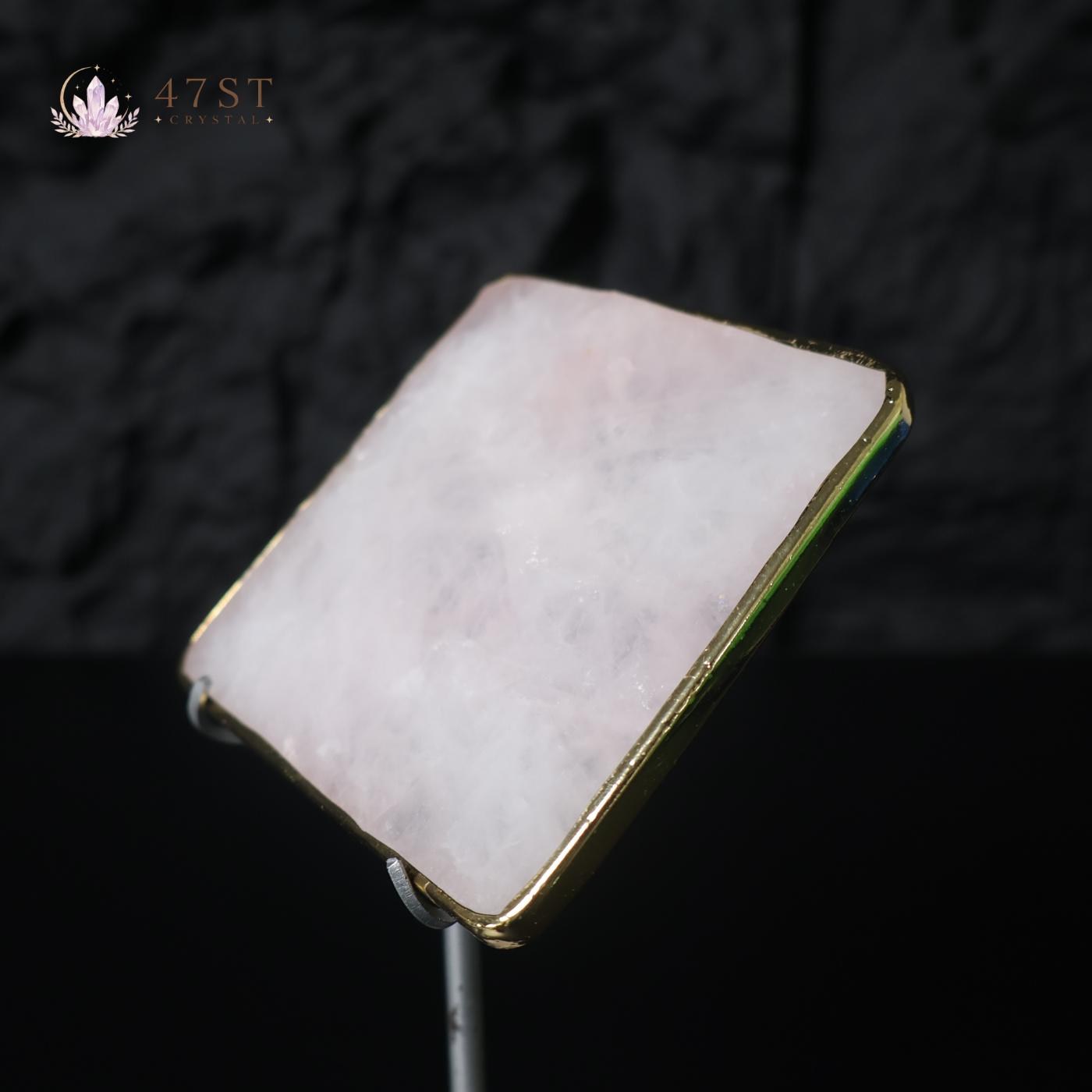 Rose Quartz Square Slice
