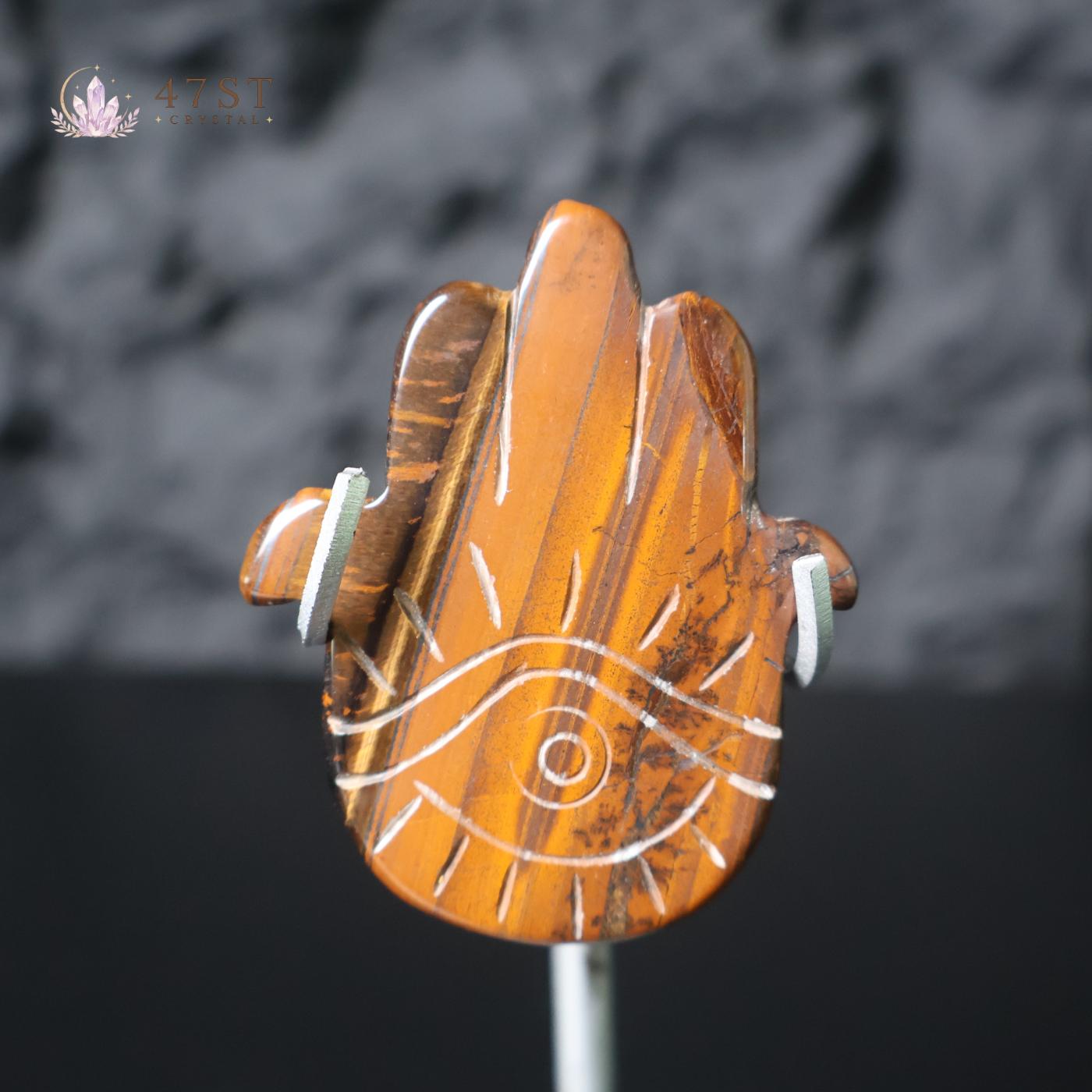 Tiger Eye Hamsa Hand