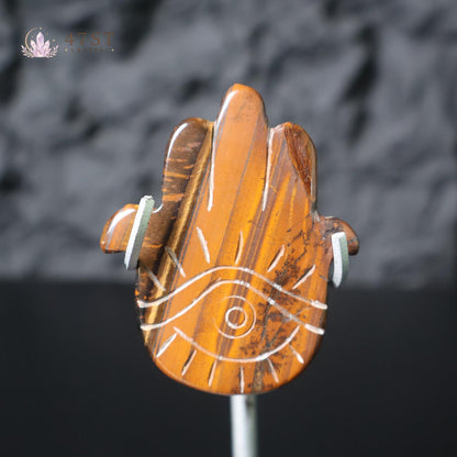 Tiger Eye Hamsa Hand