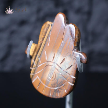 Tiger Eye Hamsa Hand