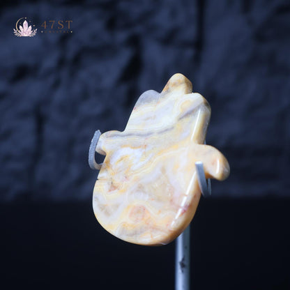 Crazy Lace Agate Hamsa Hand