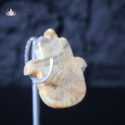 Crazy Lace Agate Hamsa Hand
