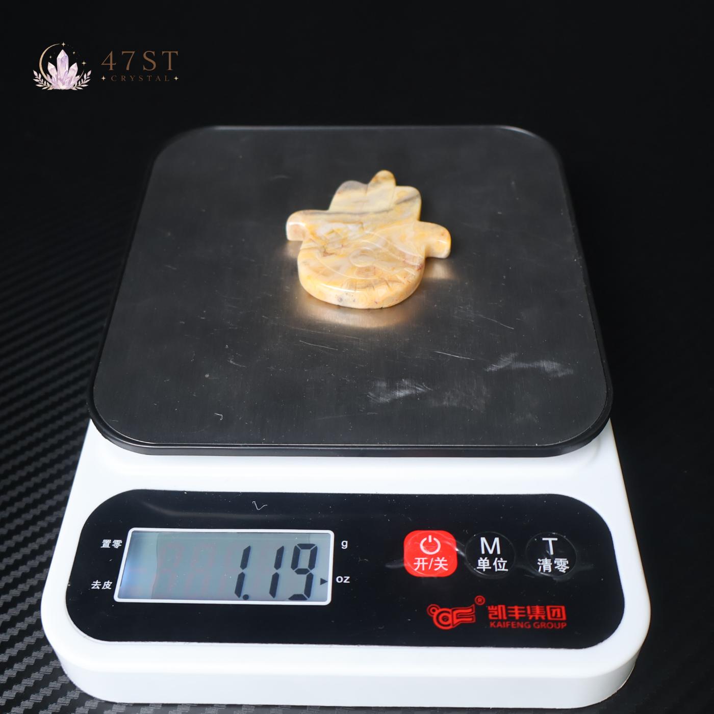 Crazy Lace Agate Hamsa Hand