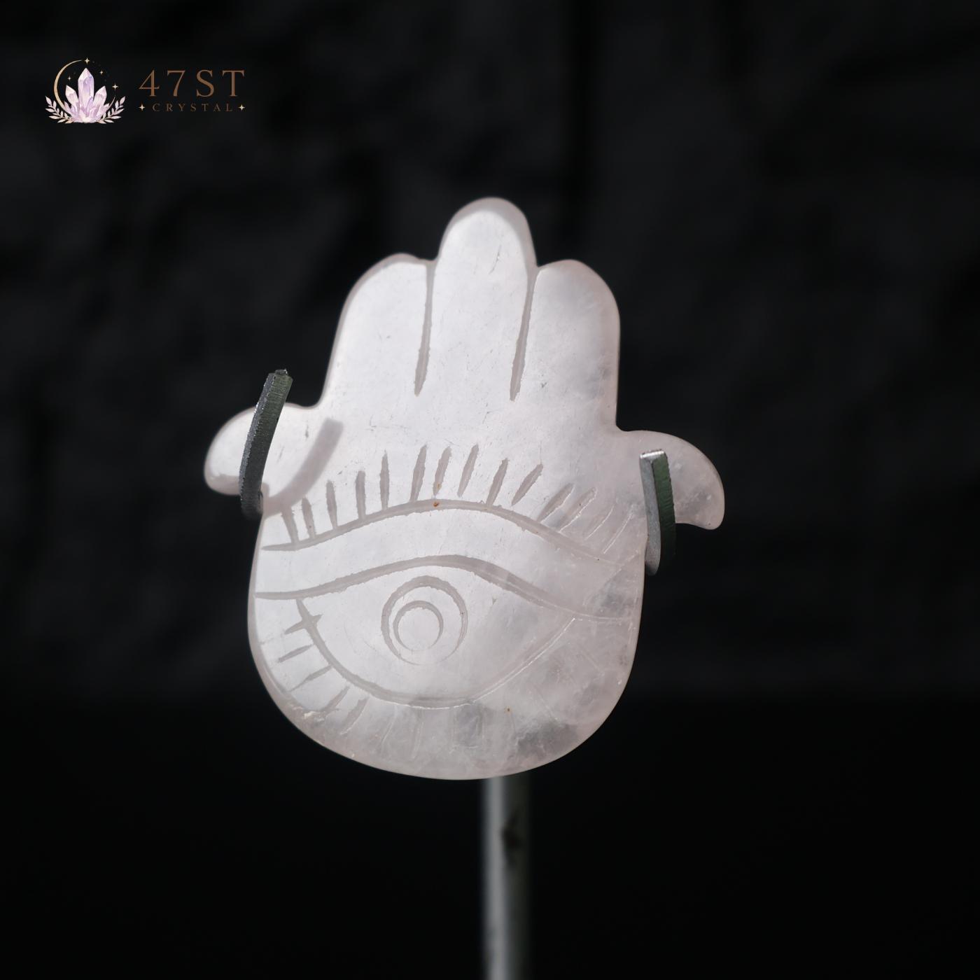 Clear Quartz Hamsa Hand