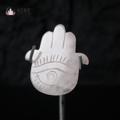 Clear Quartz Hamsa Hand