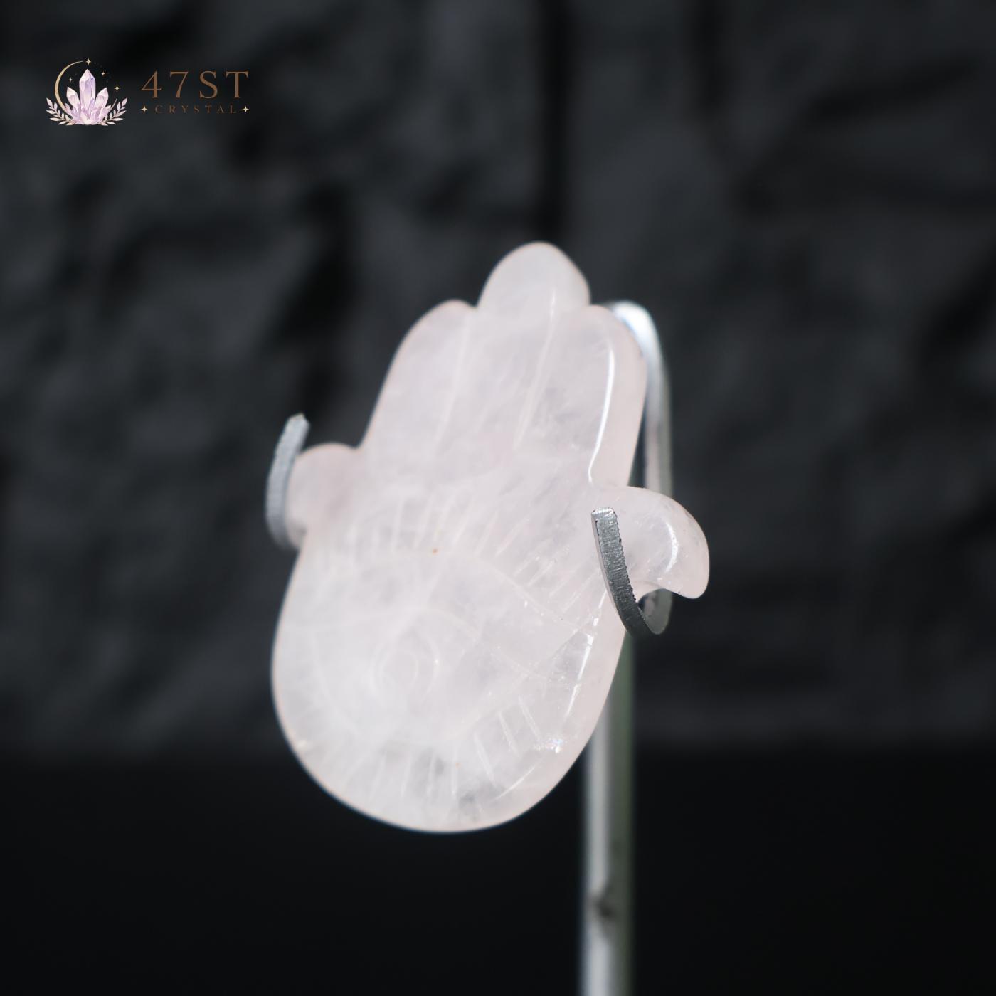 Clear Quartz Hamsa Hand