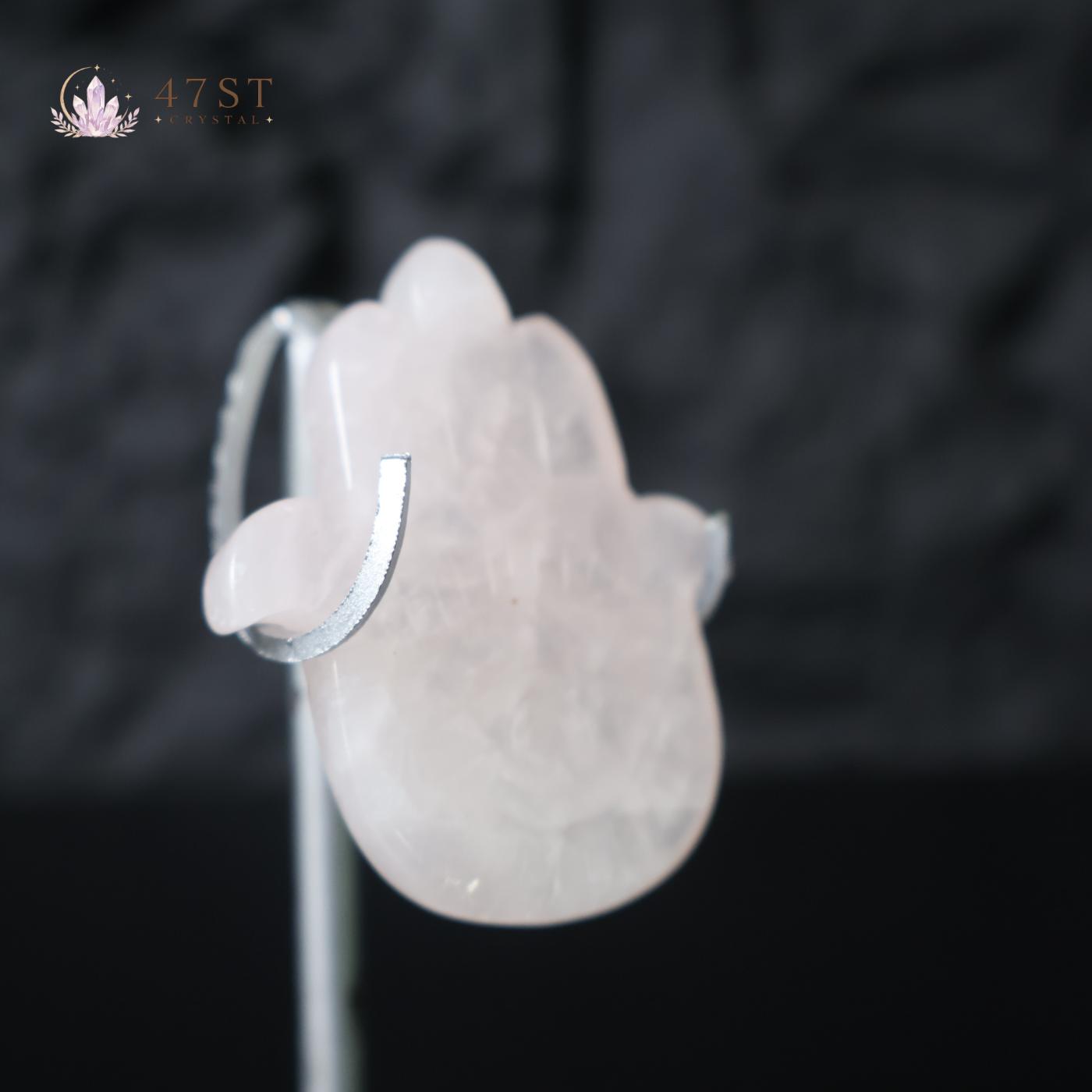 Clear Quartz Hamsa Hand