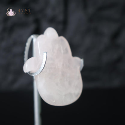 Clear Quartz Hamsa Hand
