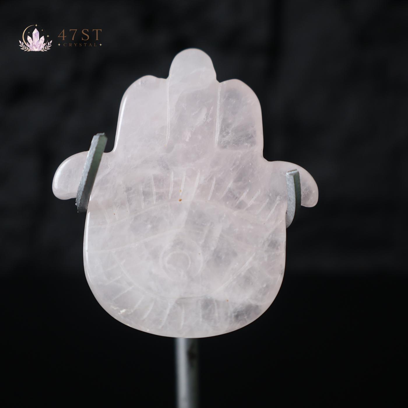 Clear Quartz Hamsa Hand