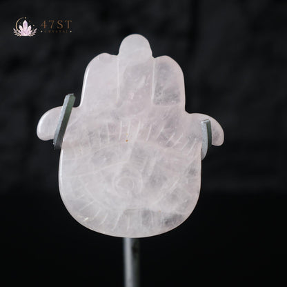 Clear Quartz Hamsa Hand