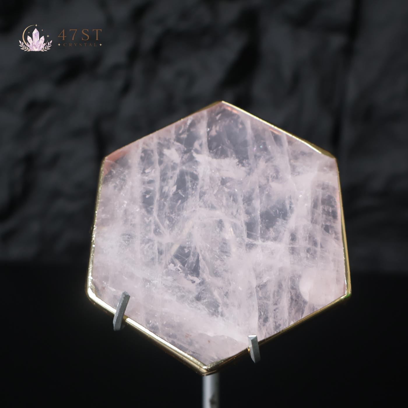 Rose Quartz Hexagon Slice