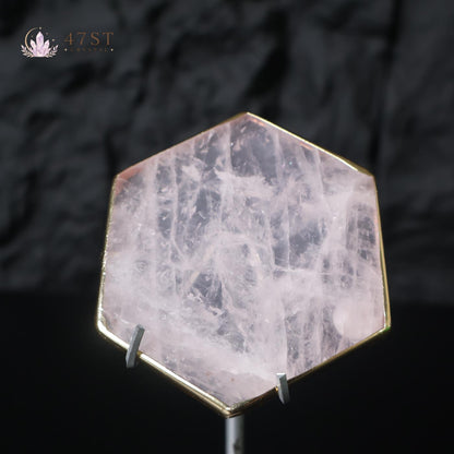 Rose Quartz Hexagon Slice