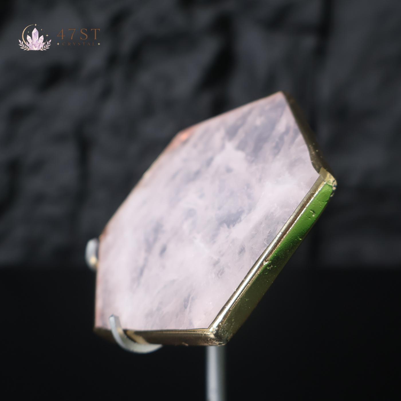 Rose Quartz Hexagon Slice