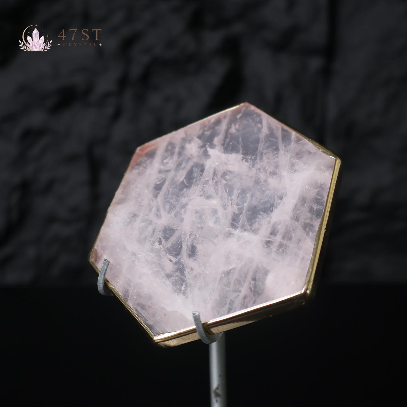 Rose Quartz Hexagon Slice