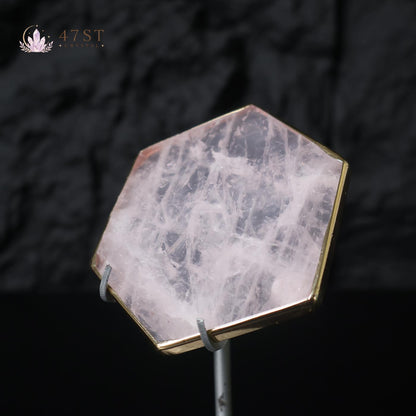 Rose Quartz Hexagon Slice