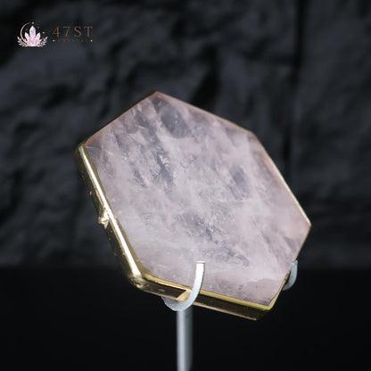 Rose Quartz Hexagon Slice