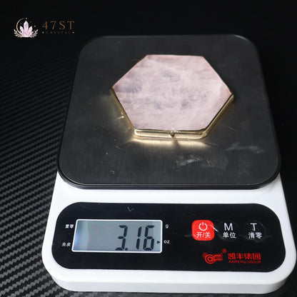 Rose Quartz Hexagon Slice