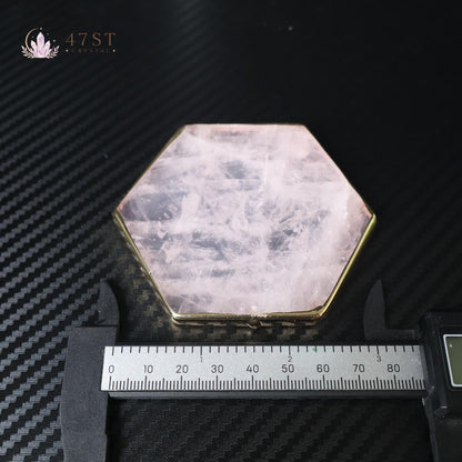 Rose Quartz Hexagon Slice