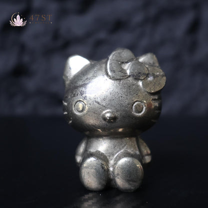 Pyrite Hello Kitty Carving