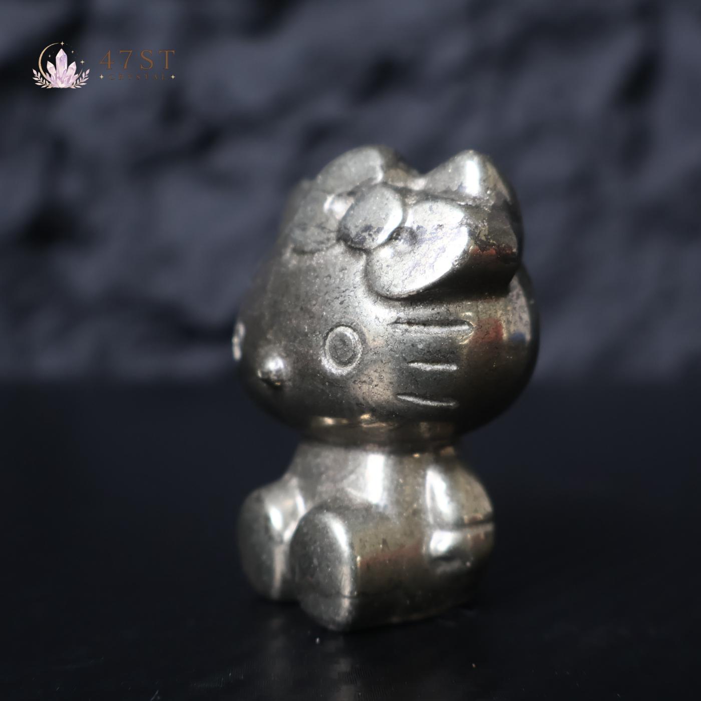 Pyrite Hello Kitty Carving