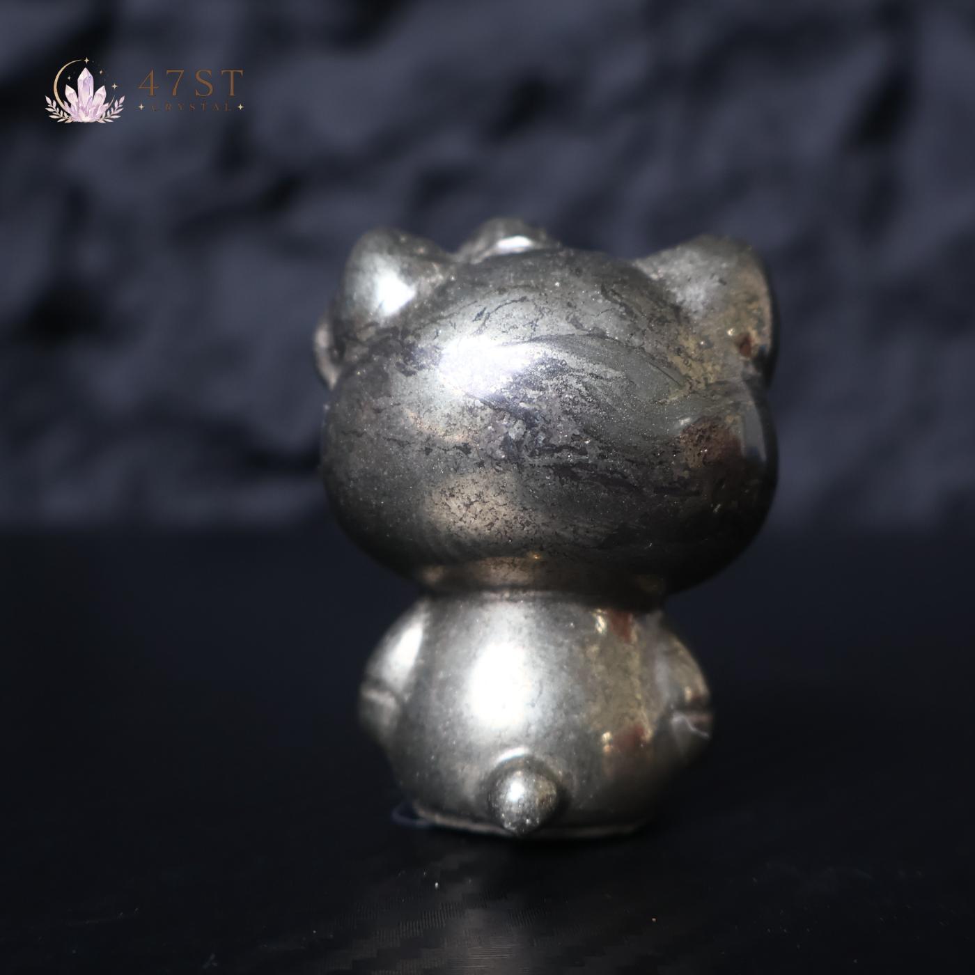 Pyrite Hello Kitty Carving