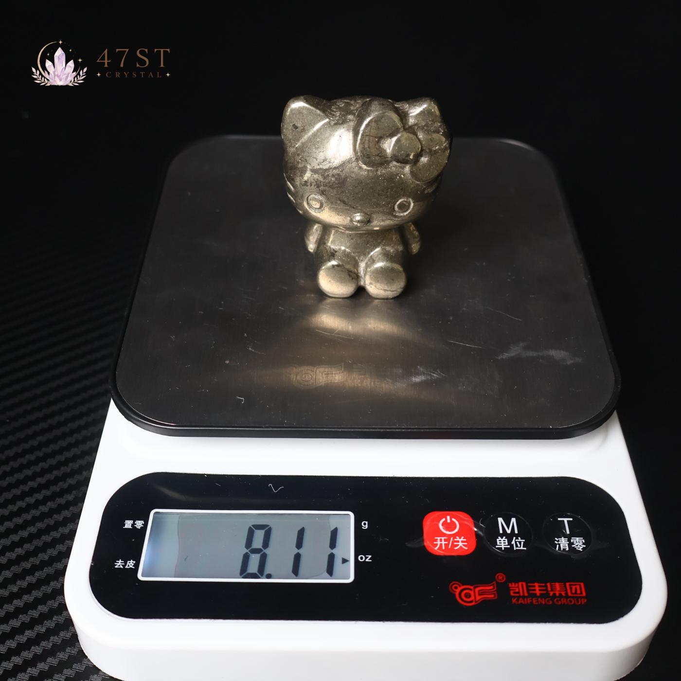 Pyrite Hello Kitty Carving