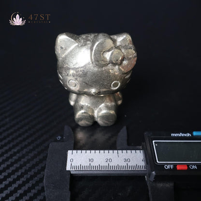 Pyrite Hello Kitty Carving
