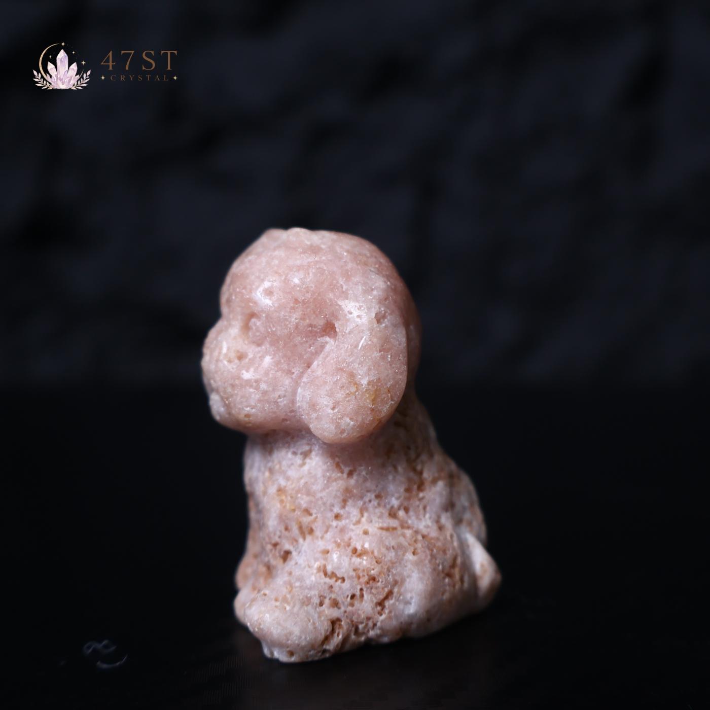 Pink Amethyst Dog Carving