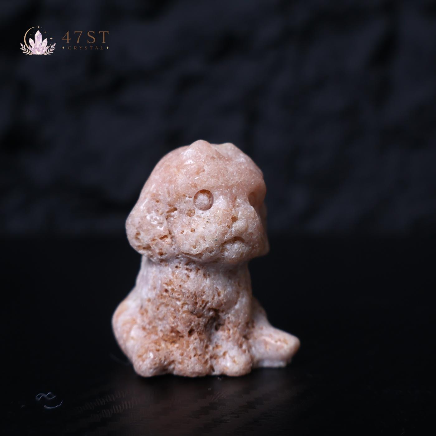 Pink Amethyst Dog Carving