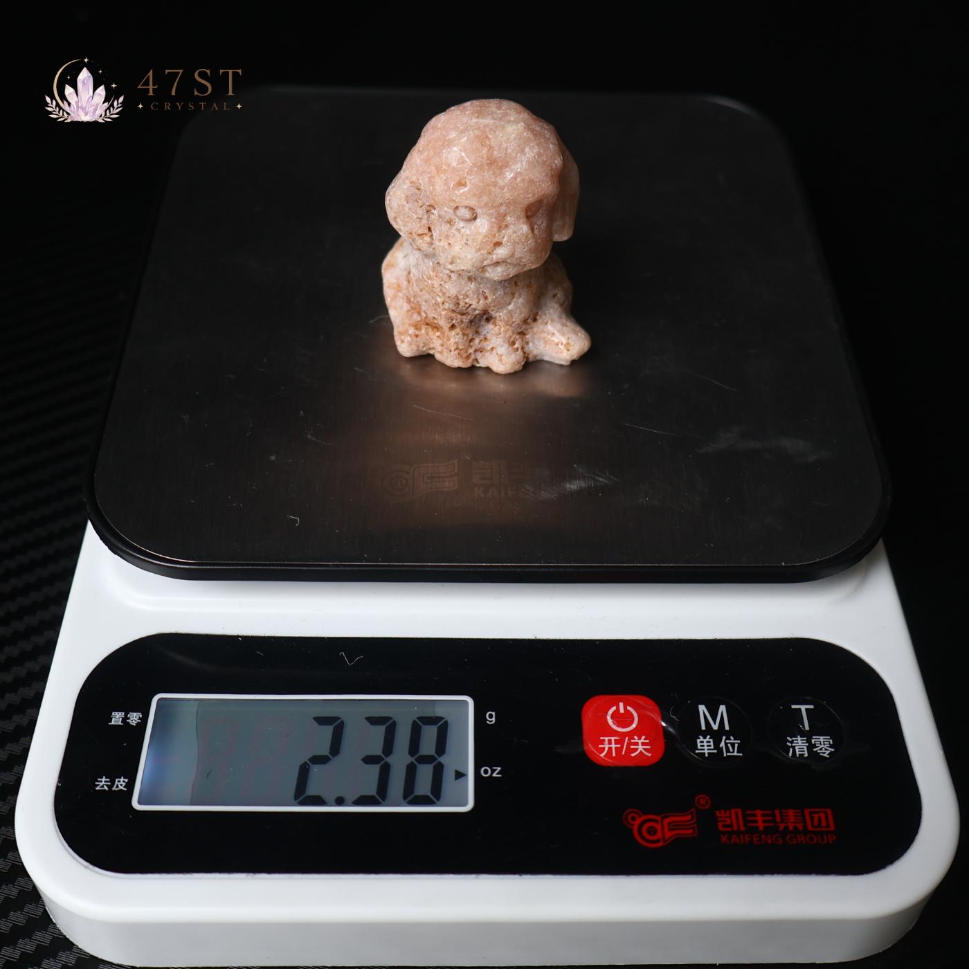 Pink Amethyst Dog Carving